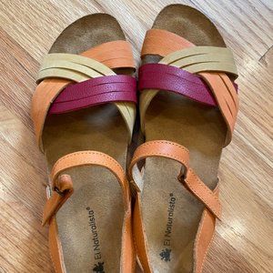 El Naturalista Sandals, Size 41, Orange, Yellow and Red
